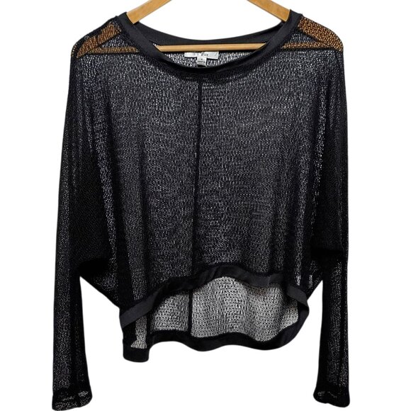 One7Six Tops - One7Six Elegant Black Mesh Top Sheer Long Sleeve Evening Blouse M